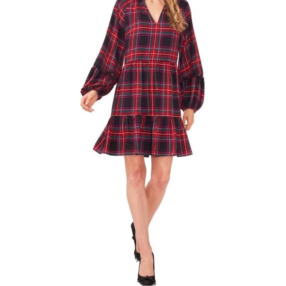 Elegant Plaid Long Sleeve Dress